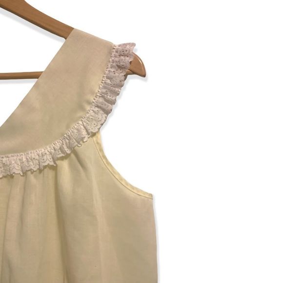 VINTAGE Sears 80’s Yellow Nightgown with Floral Embroidery Size Large - Picture 7 of 9